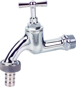Robinet d'arrosage 1/2" avec embout olive chromé poli