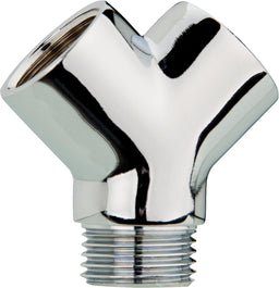 Raccord Y en laiton chromé 1 x DN15(1/2") M / 2 x DN15(1/2") F