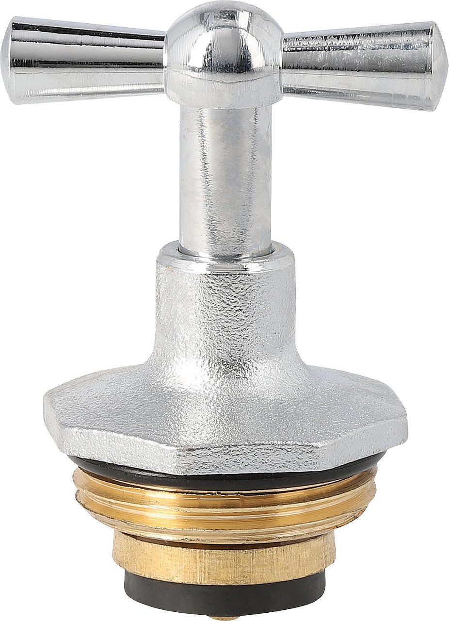 Tête de robinet de rechange 3/4" pour robinet de purge chromé poli