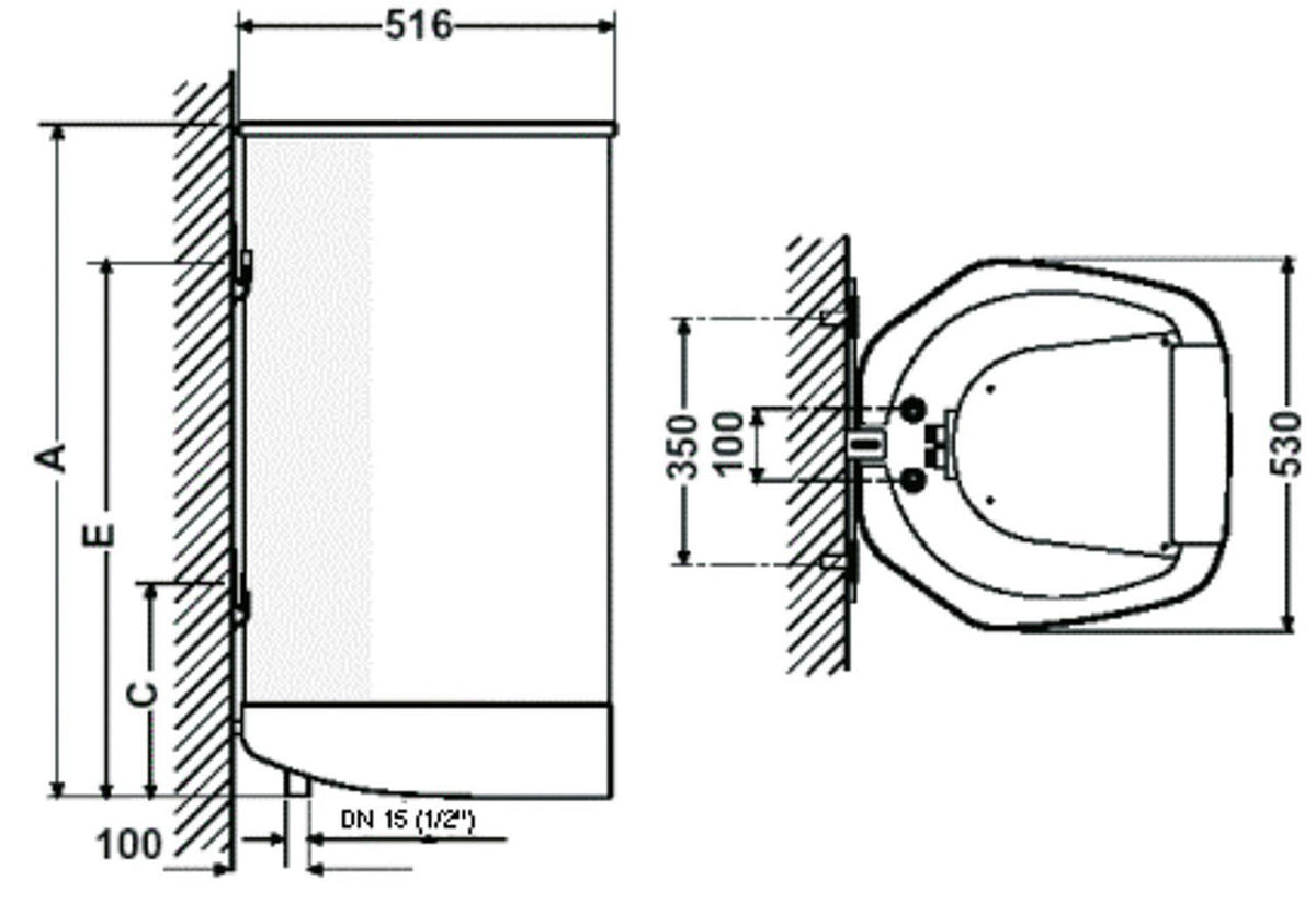 Réservoir mural SX 50-120 litres 230/400 V