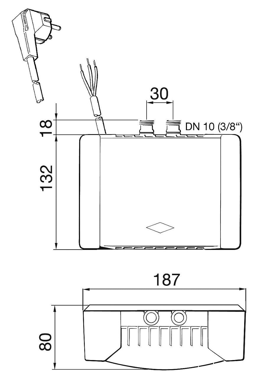 Chauffe-eau instantané MBH 3-7, résistant à la pression, sans robinetterie