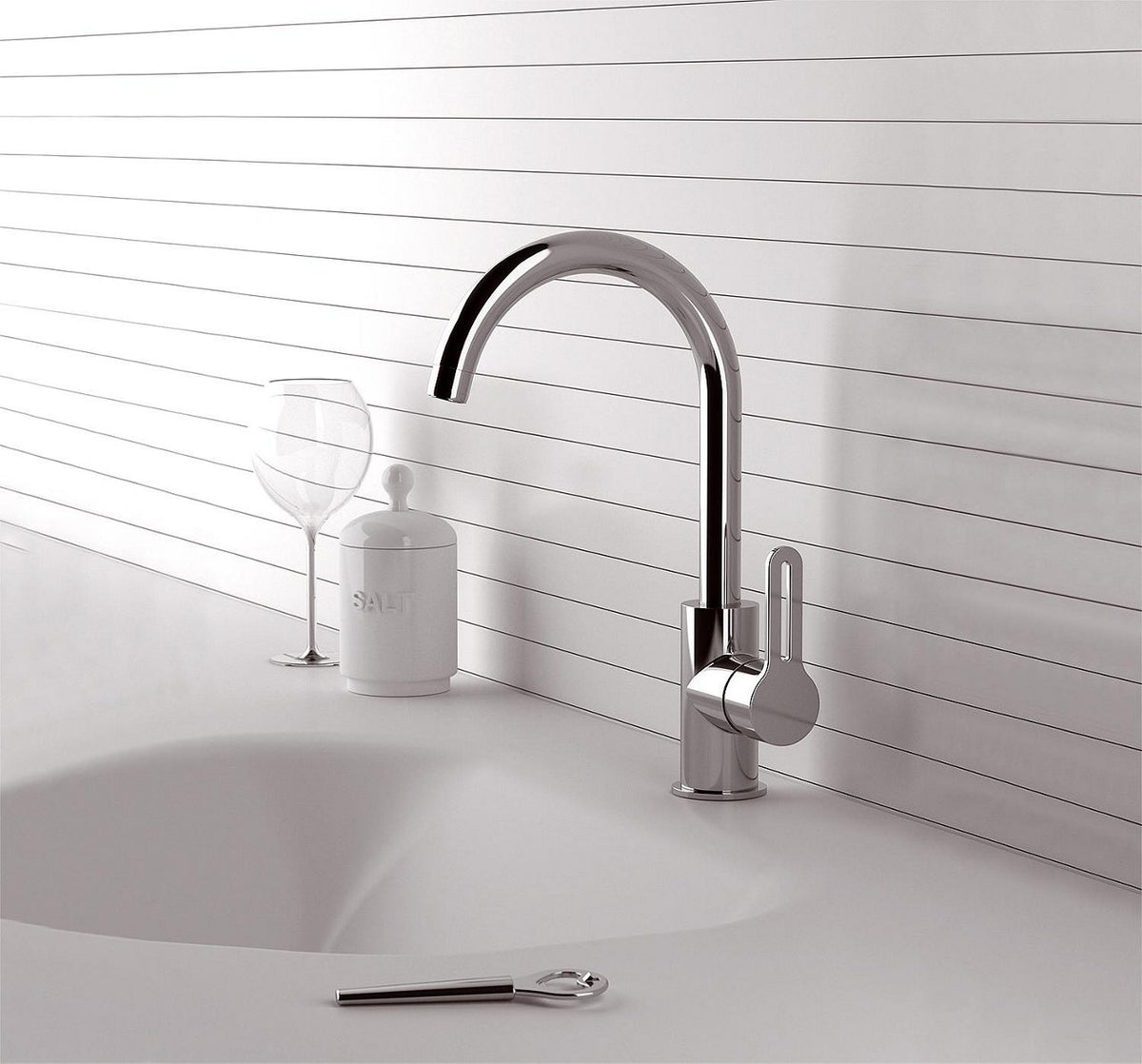 Mitigeur de lavabo Evenes Enzan Nero saillie 126mm noir mat