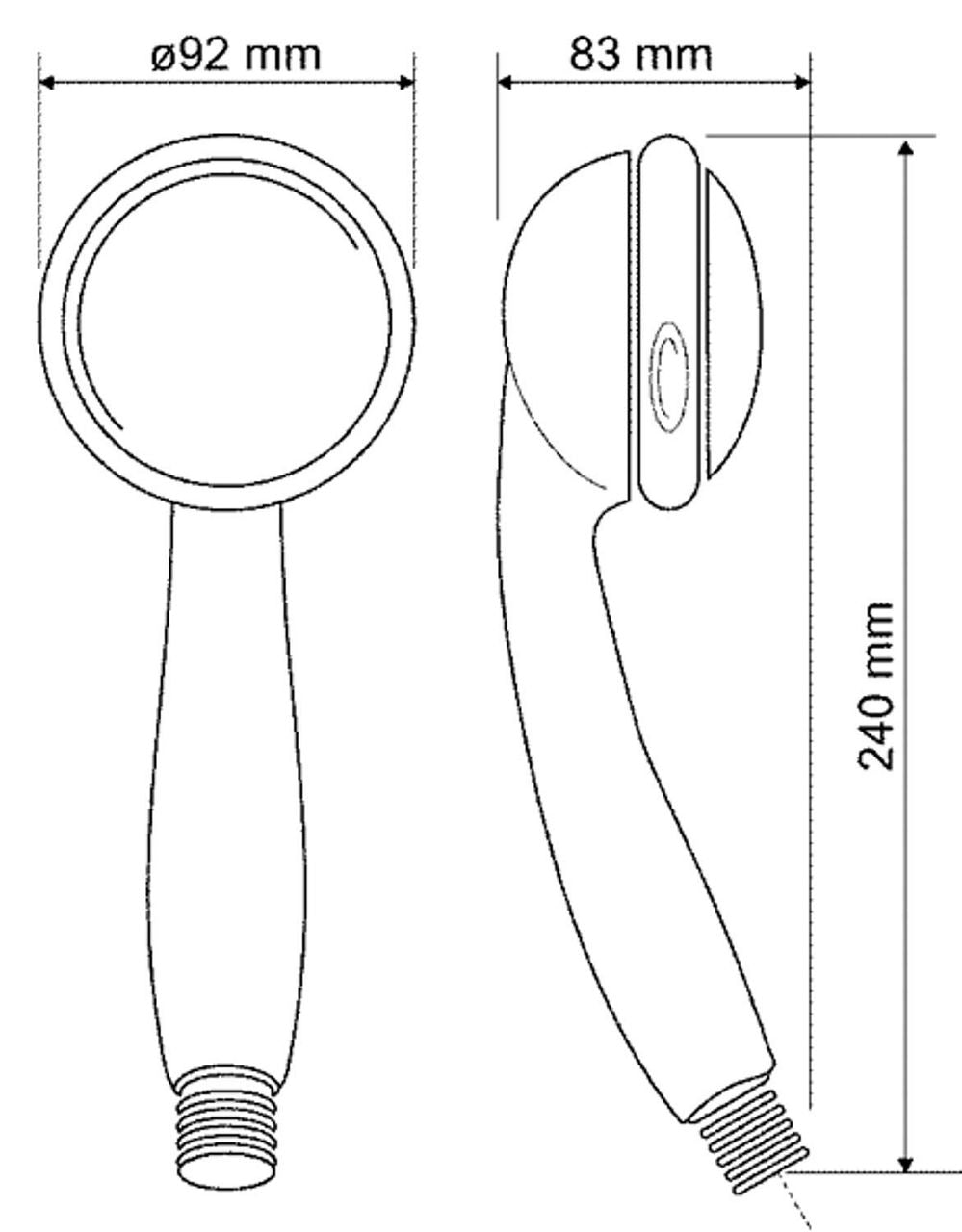 Douchette Juno 5 jets ø 92 mm chromé