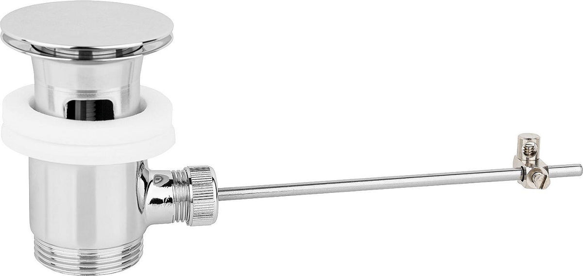 Bonde excentrique 1 1/4" laiton chromé avec bouchon excentrique diamètre 64 mm