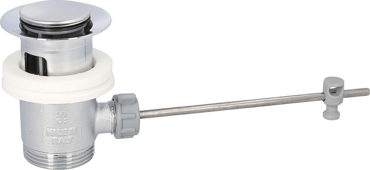 Bonde excentrique 1 1/4" laiton chromé - avec bouchon excentrique, standard