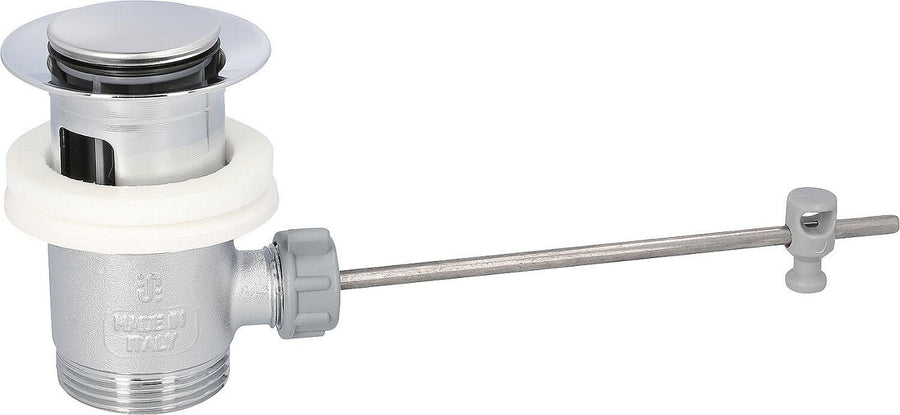 Bonde excentrique 1 1/4" laiton chromé - avec bouchon excentrique, standard