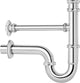 Siphon tubulaire 1 1/4" x 32 mm laiton chromé avec raccord eau de fuite 3/4"