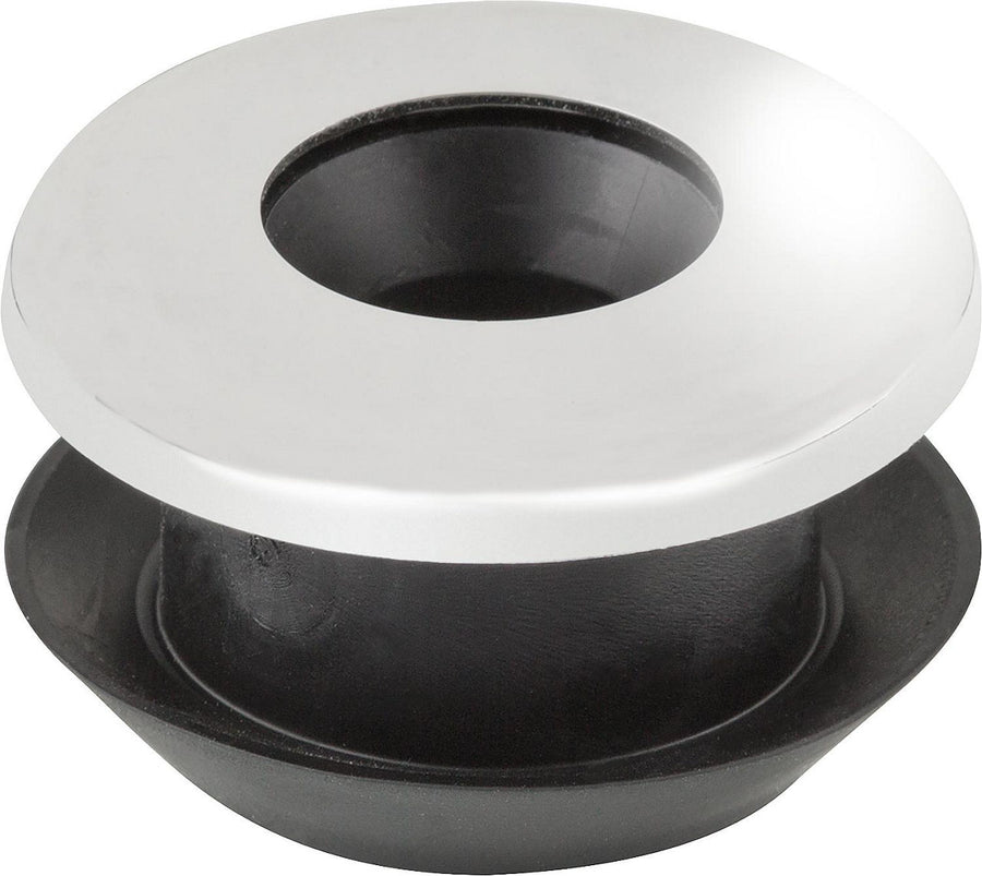 Raccord d'urinoir pour entrée à un trou (standard) en caoutchouc noir + rosace, Ø 18.5 mm