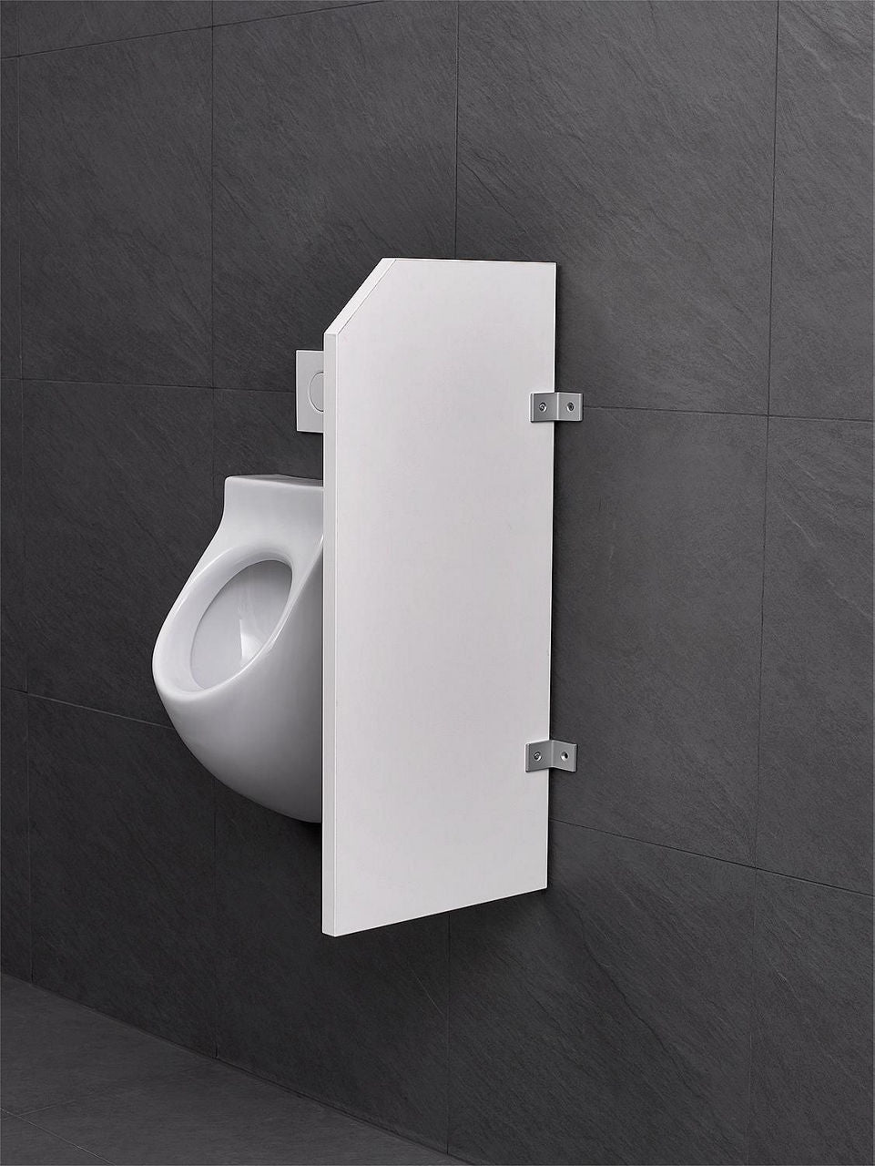 Cloison de séparation pour urinoir Standard, suspendue, 400×900×28 mm, blanche - vue 2