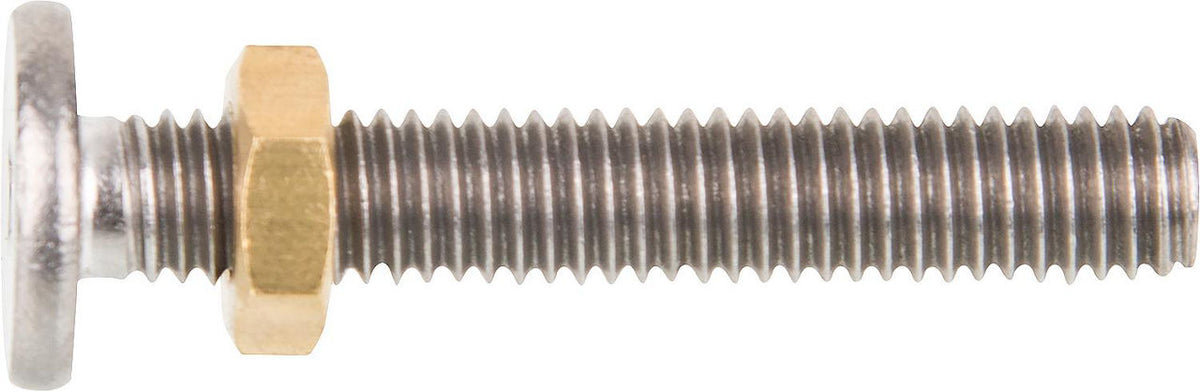 Vis d'ajustage en laiton brut M6 avec écrou pour bouchon excentrique 93 073 06