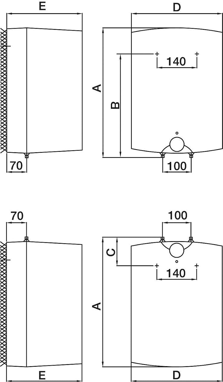 Chauffe-eau électrique résistant à la pression GT, 5 - 15 litres - EVENES