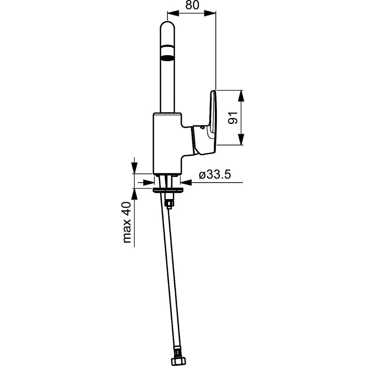 Mitigeur de lavabo Hansa Hansapolo saillie 152 mm chromé