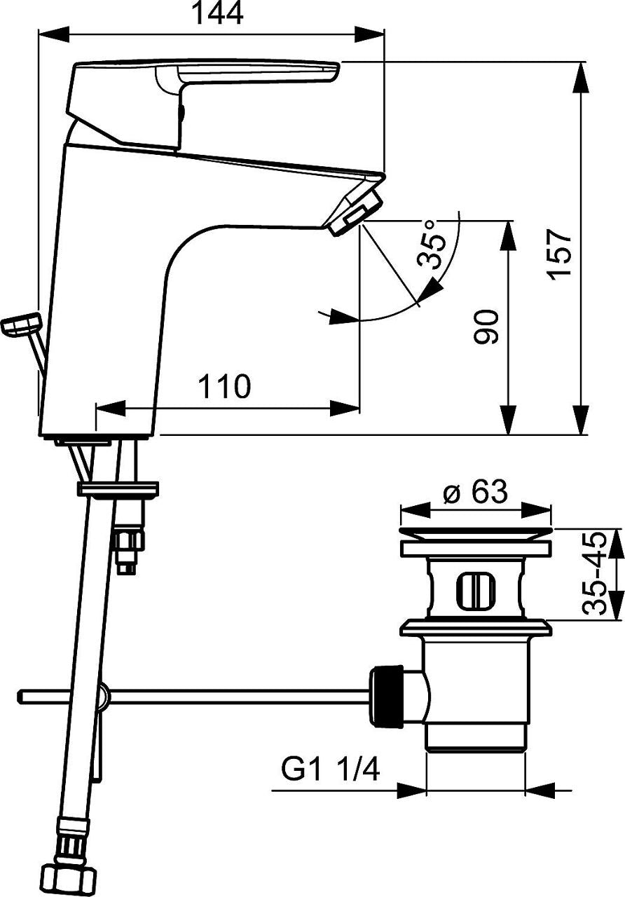 Mitigeur de lavabo Hansa Hansapolo chromé