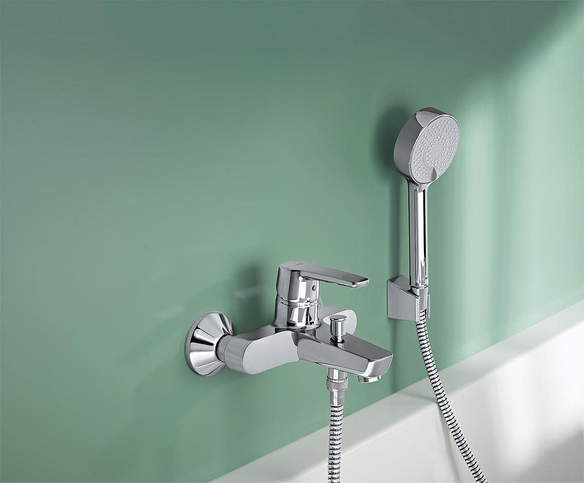 Mitigeur bain/douche apparent Hansa Hansapolo saillie 157 mm chromé