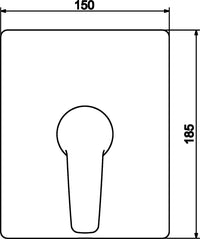 Mitigeur douche encastré Hansa Hansapolo rosace 150x185 mm chromé