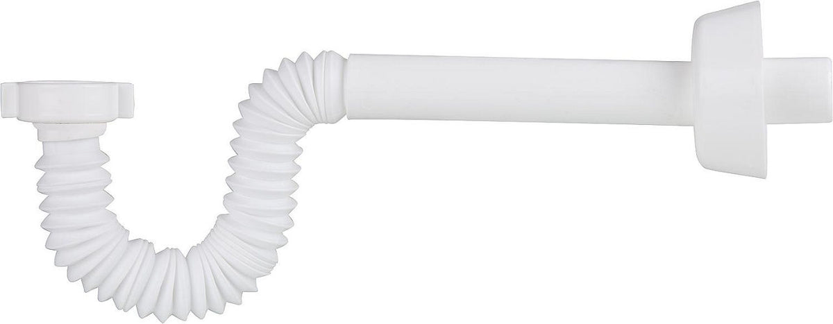 Siphon tubulaire flexible 230 mm 1 1/4"x32 mm PP/ABS blanc