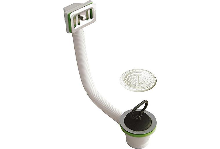 Bonde d'évier avec grille trop-plein DN 40 (1 1/2") x 70 mm