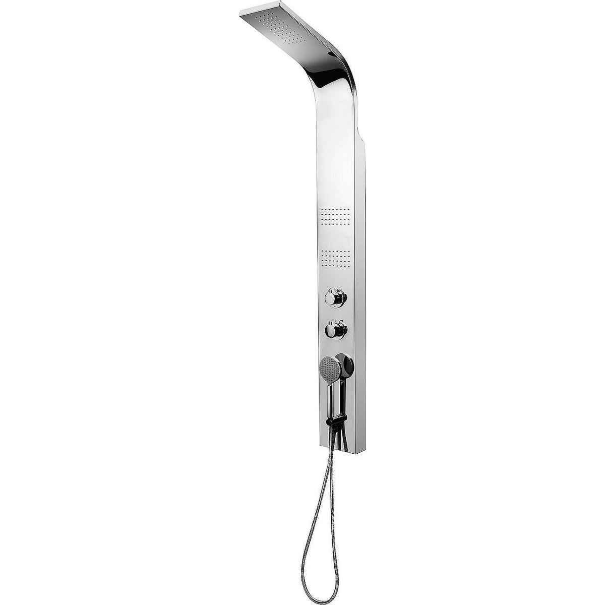 Esila thermostatic shower panel with polished stainless steel side jets 180x1550x450mm