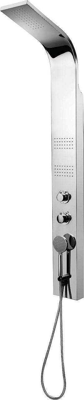 Thermostatisches Duschpaneel Esila mit seitlichen Düsen, Edelstahl poliert, 180x1550x450mm