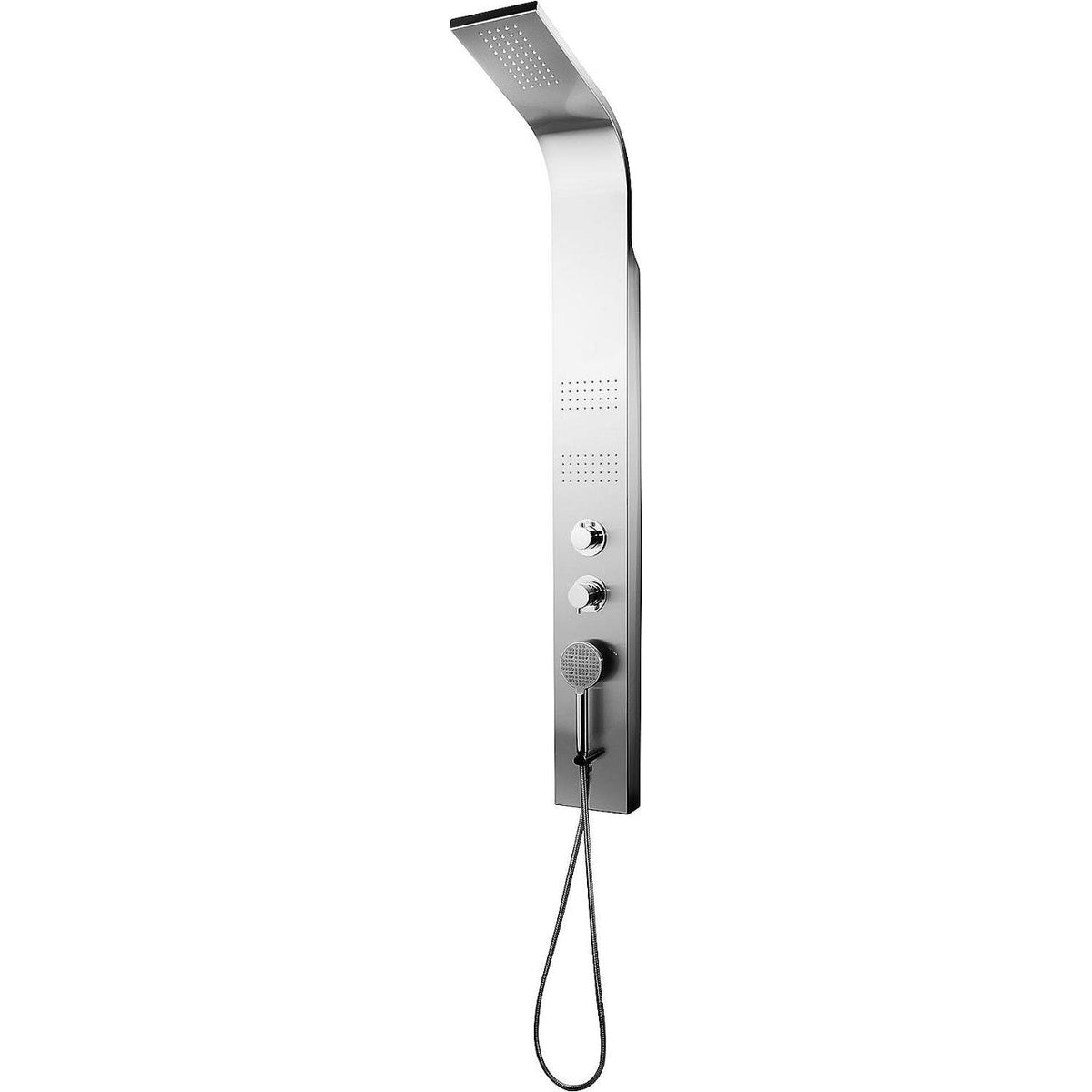 Esila thermostatic shower panel with polished stainless steel side jets 180x1550x450mm