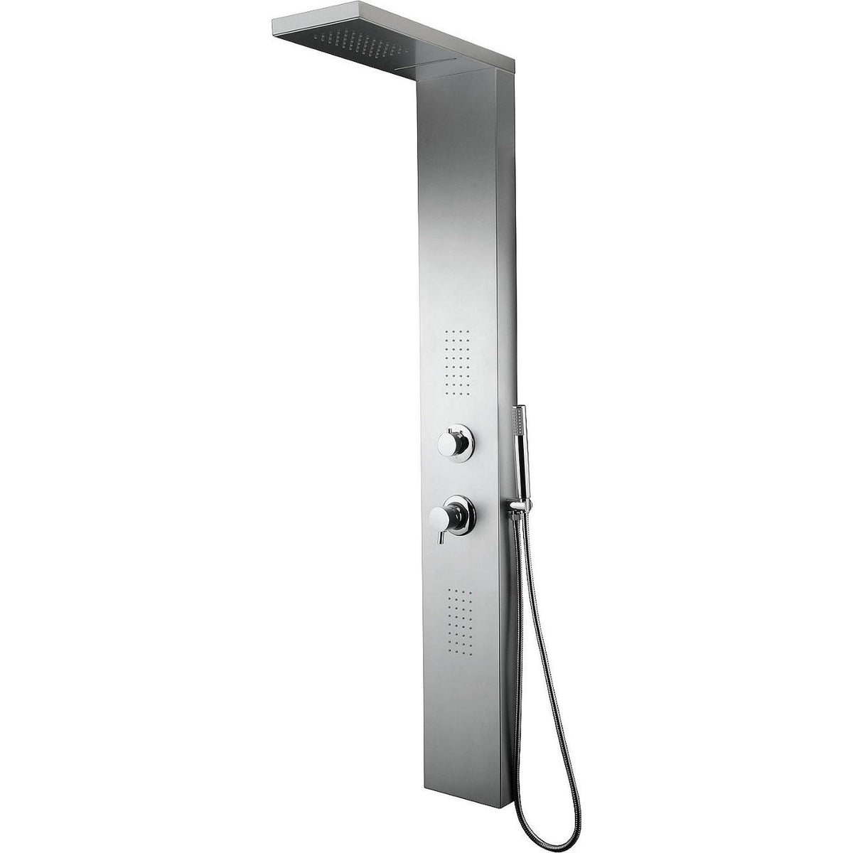 Panneau de douche mural Eske avec mitigeur, aluminium laque 200x1500x470mm