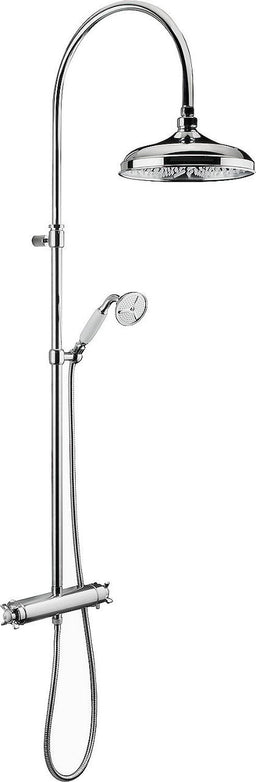 Colonne de douche Esme thermostatique avec douchette et pomme de tete Ø 250 mm chrome