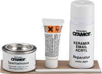 Kit de réparation blanc, accessoires : mastic 30g, durcisseur de mastic 8g, spray d'émail