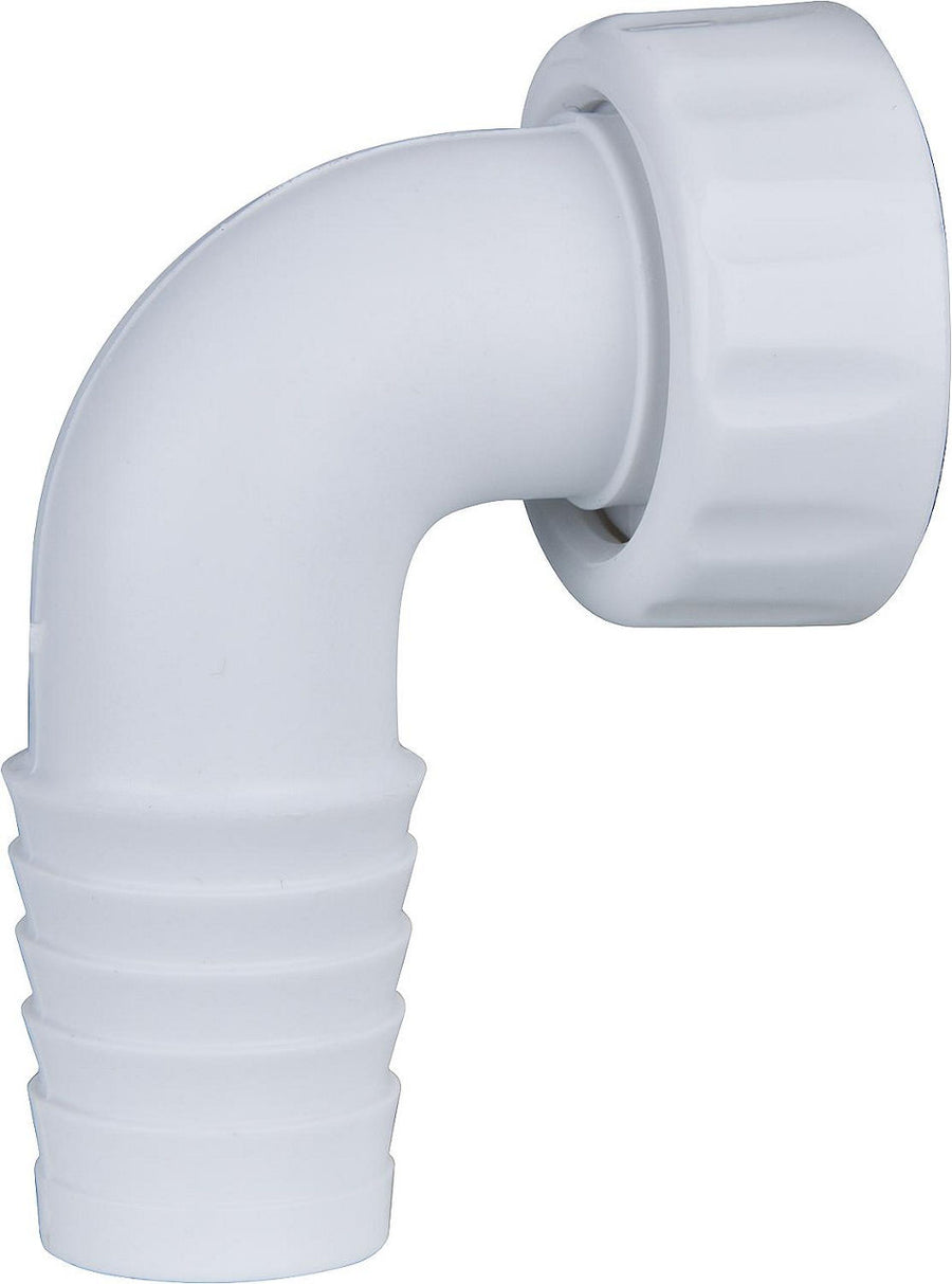Bec de tuyau 3/4" / 90° convient pour tous les siphons PP blanc