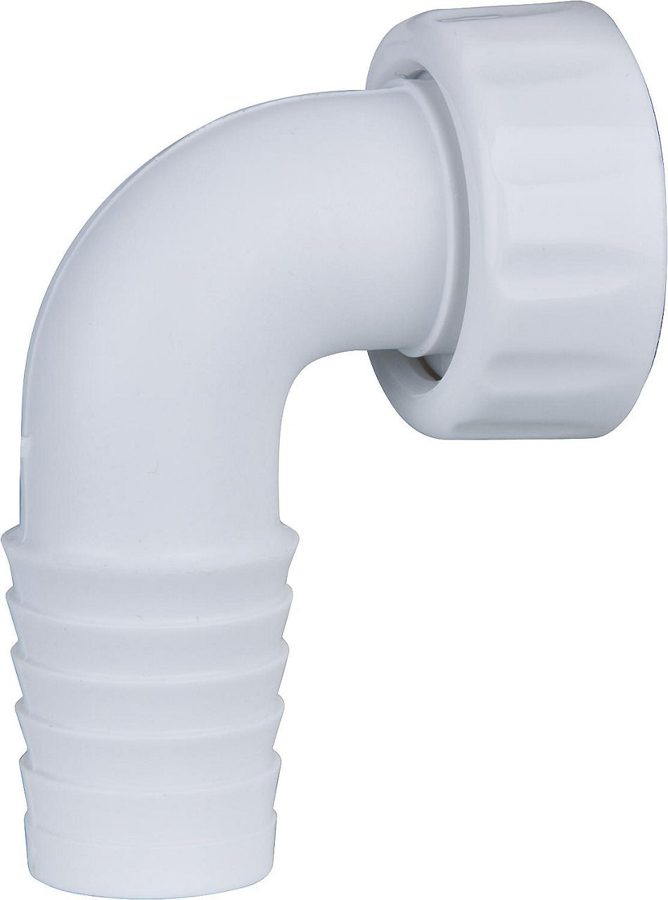 Bec de tuyau 3/4" / 90° convient pour tous les siphons PP blanc