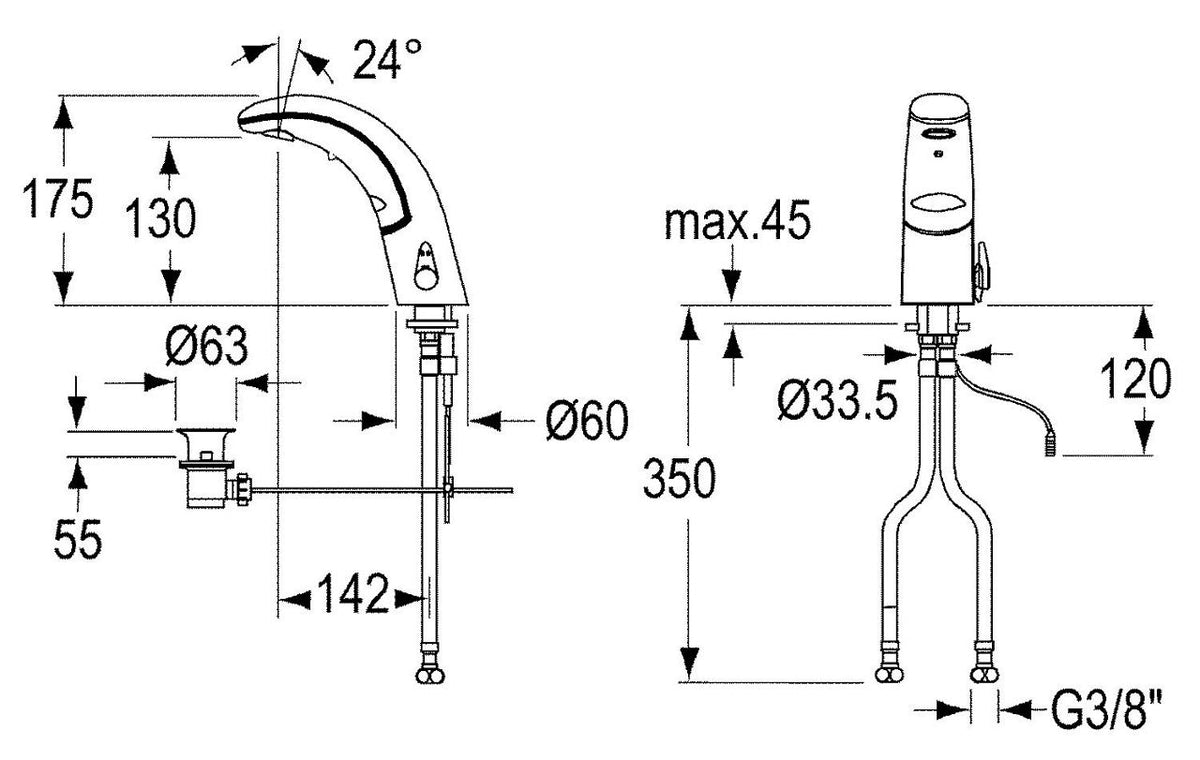 Mitigeur de lavabo électronique Conti Conti+ chromé
