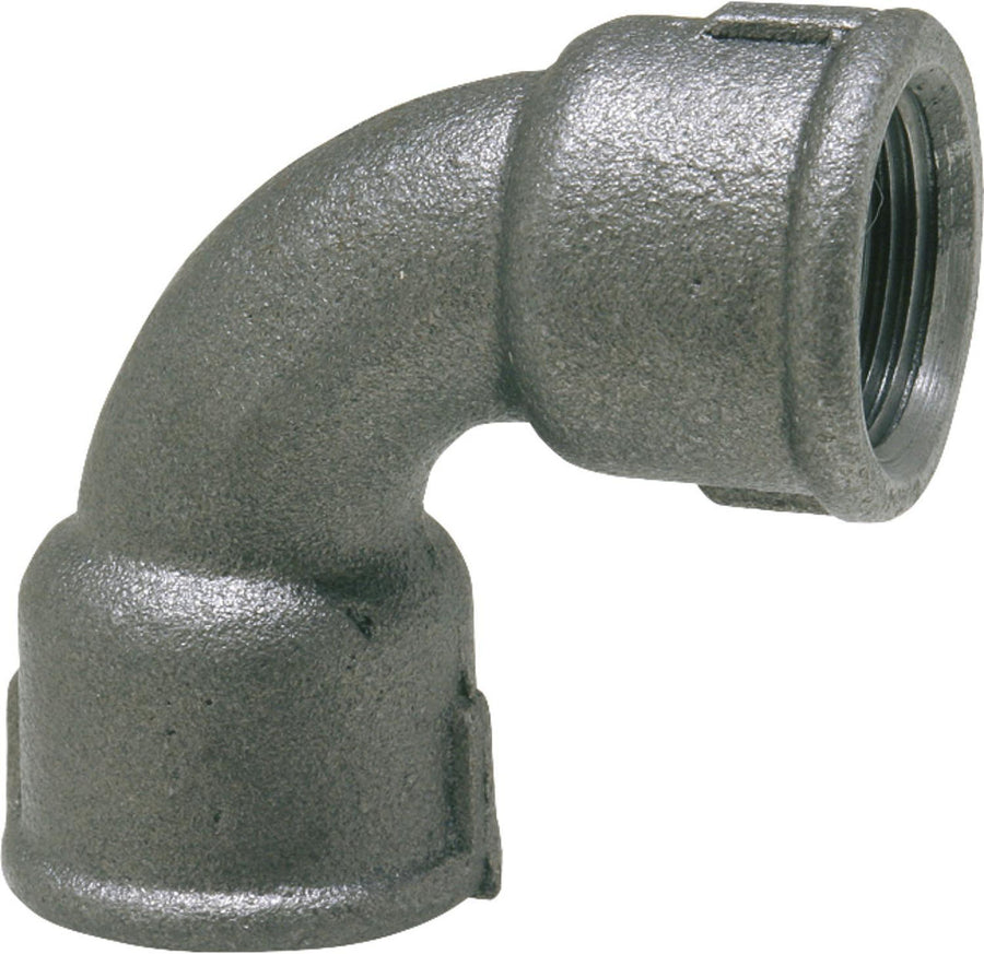 Raccord en fonte malléable, noir Coude court 90° (femelle x femelle) Type 2A