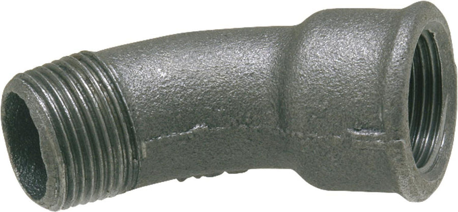 Raccord en fonte malléable, noir Coude 45° (Mâle x Femelle) Type 40 (F/M)