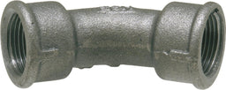 Raccord en fonte malléable, noir Coude 45° (Mâle x Femelle) Type 40 (F/F)