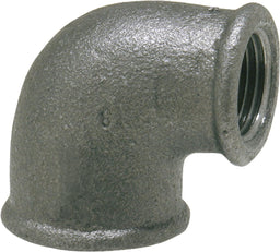 Raccord en fonte malléable, noir Coude réduit 90° (Femelle x Femelle) Type 90 R (F/F) [93 087 47]
