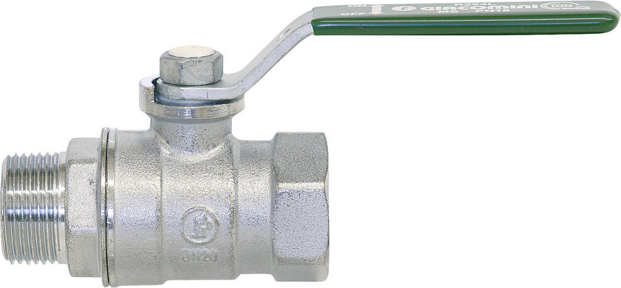 Robinet à boisseau sphérique eau potable Giacomini femelle × mâle, poignée à levier acier