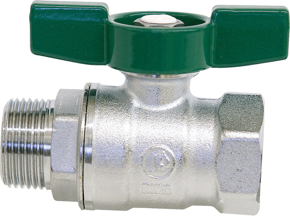 Robinet à boisseau sphérique eau potable Giacomini femelle × mâle, poignée papillon