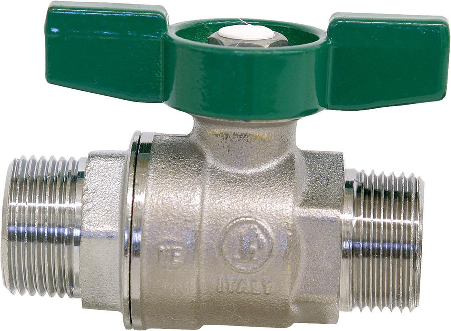 Robinet à boisseau sphérique eau potable Giacomini mâle × mâle PN 16, poignée papillon
