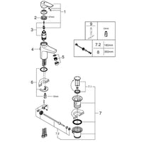 Mitigeur de lavabo Grohe Bauflow saillie 91mm chromé