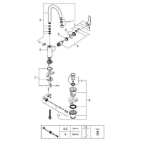 Mitigeur de lavabo Grohe Bauflow L-Size saillie 140 mm chromé