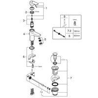 Mitigeur de lavabo Grohe Bauflow S-Size chromé avec limiteur de température