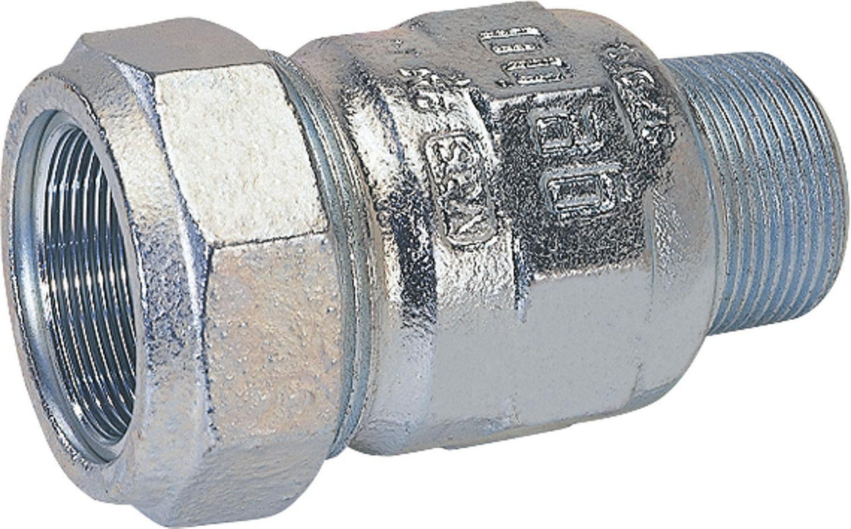 Raccord à compression en fonte malléable, embout mâle Type A pour eau et gaz Gebo