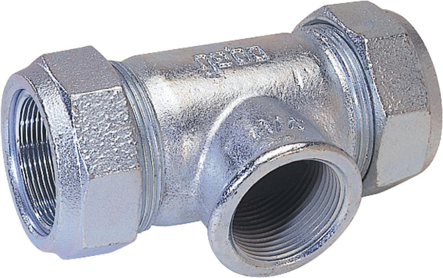 Té de compression en fonte malléable Type T pour eau et gaz Gebo