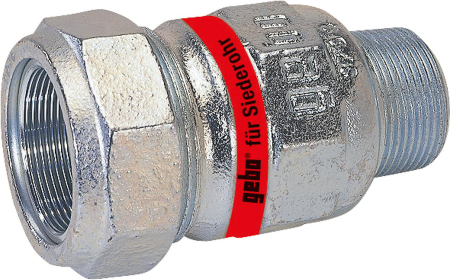 Raccord à compression en fonte malléable, embout mâle Type A pour eau Gebo