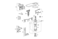 Cloche 1 touche pour réservoir de chasse d'eau AP 140 Geberit