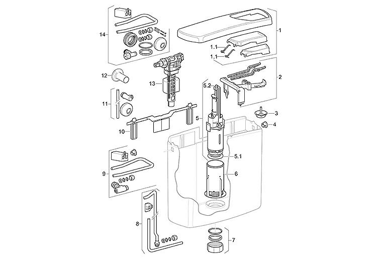 Bouchon de fermeture blanc pour réservoir de chasse AP 140 GEBERIT (lot de 2)