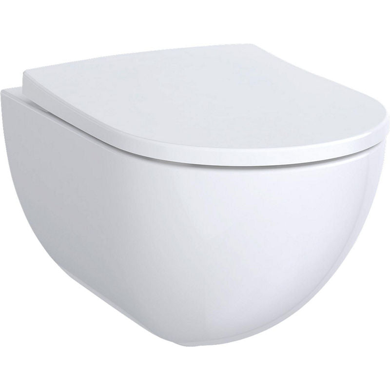 WC suspendu à fond creux Geberit Acanto blanc, sans bride de rinçage, avec Kera-Tect, L x P x H:350x510x335mm