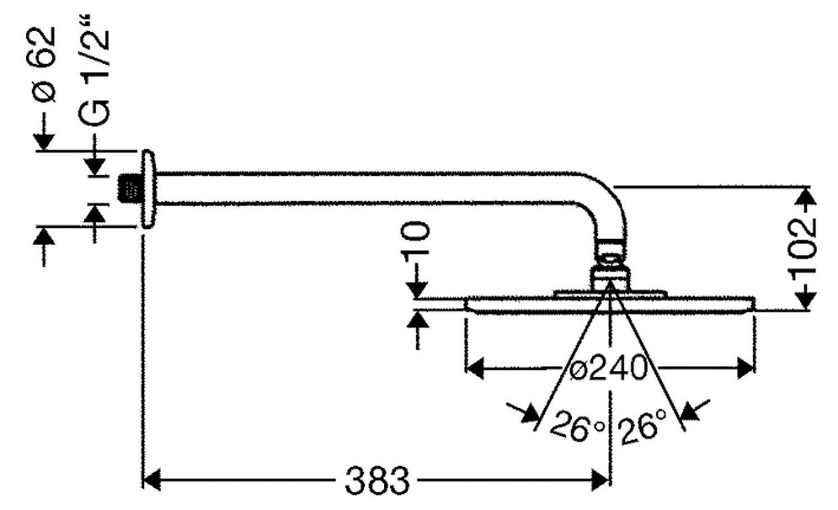 Pomme de douche Hansgrohe Raindance AIR 1 jet Ø 240 mm chrome avec Air-Injection-Technologie
