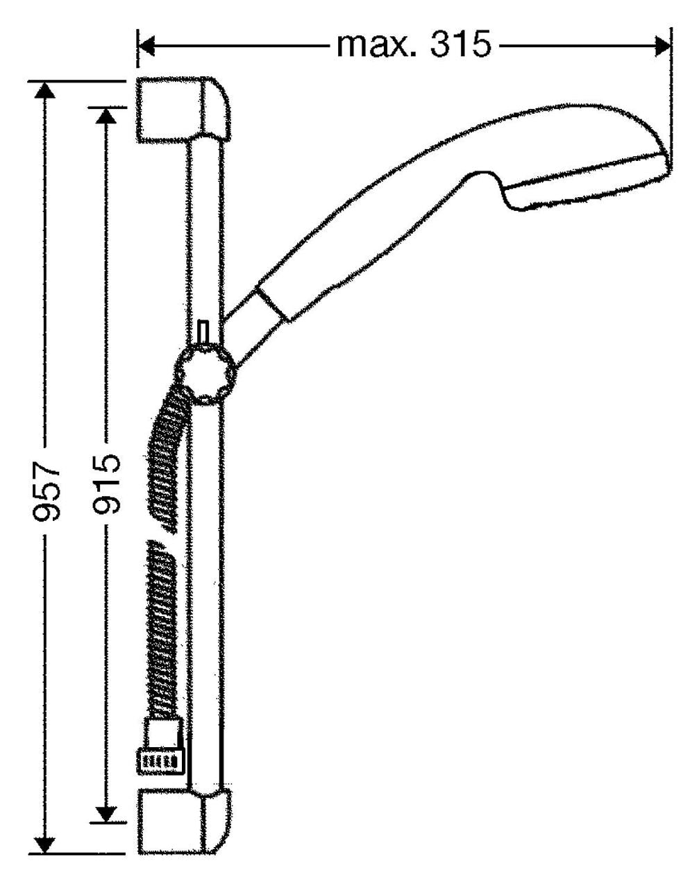 Kit de douche Hansgrohe Crometta 85 Multi/Unica Crometta 900 mm, 3 jets Ø 85 mm chrome