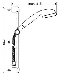 Kit de douche Hansgrohe Crometta 85 Multi/Unica Crometta 900 mm, 3 jets Ø 85 mm chrome