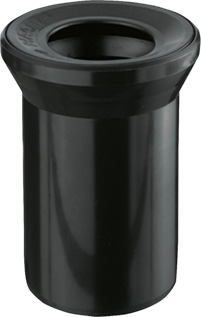 Raccord de WC noir, avec joint Ø 110/110 mm, droit